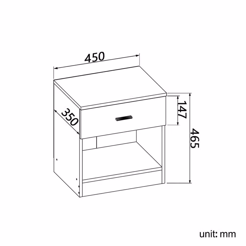 FORGEVIO High Gloss White Bedroom Storage Cabinet and Bedside Table Set – 2