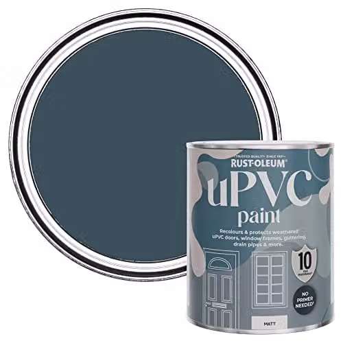 Rust-Oleum Water-Based uPVC Door and Window Paint in Matt Evening Blue, 0.75 l