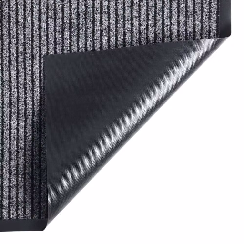 Berkfield Home Striped Grey and Black Non-Slip Rectangular Doormat W/D/H: 80 x 120 cm – 3