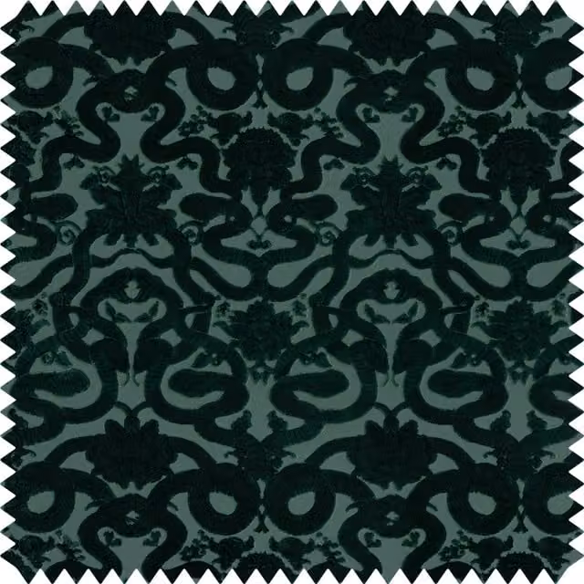 House of Hackney Cut-Velvet Petrol Blue