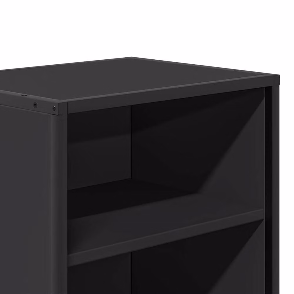 Berkfield Home Elegant Black Bedside Cabinet in Engineered Wood and Metal, W/D/H: 40 x 31 x 50 cm – 5