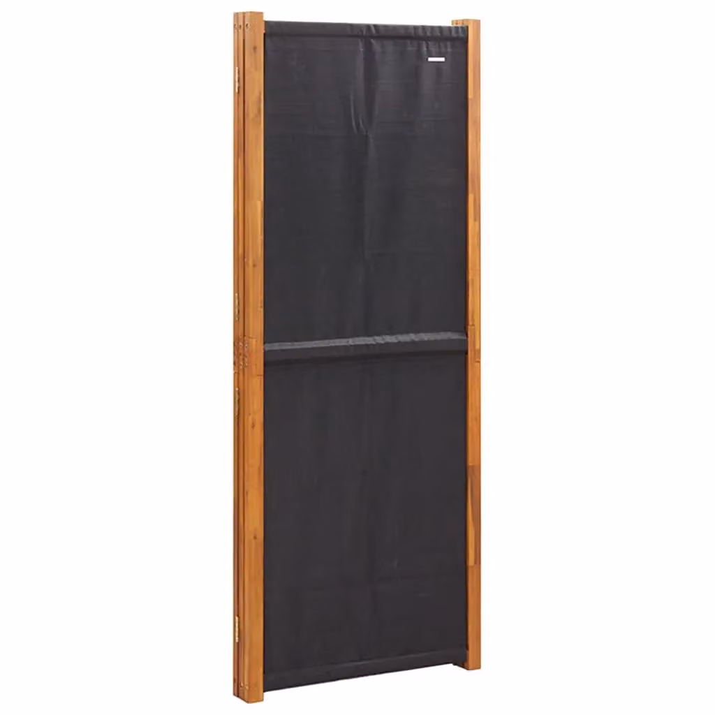 Berkfield Home 3-Panel Acacia Wood Room Divider in Black, H 210 cm x W 180 cm – 2