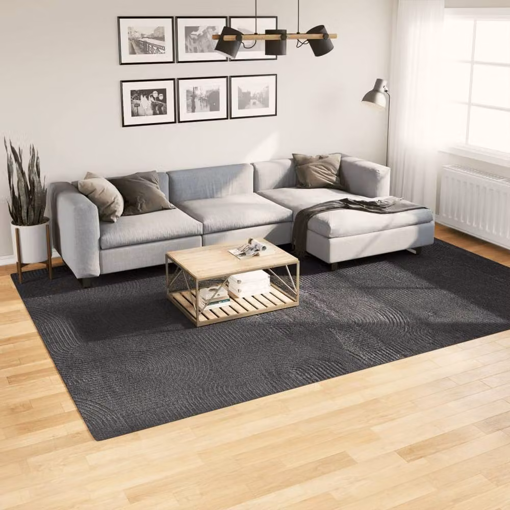 Berkfield Home IZA Short Pile Scandinavian Style Geometric Rug in Anthracite, W: 240 cm, D: 340 cm – 2