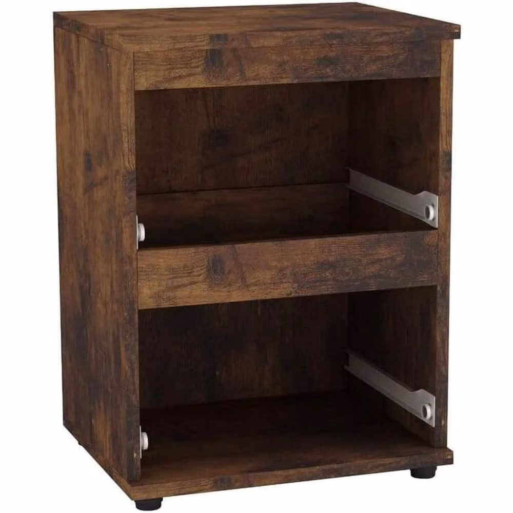 VOGREX Rustic Brown 2-Drawer Wood Bedside Storage Cabinet – 3