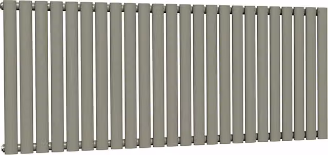 Lux Heat Oval Horizontal Coloured Radiator in Dark Sage, W: 144 cm, H: 60 cm