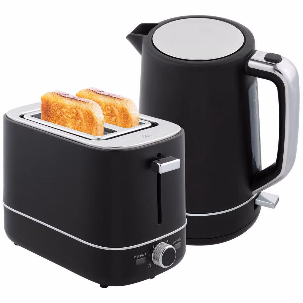 STILVORA Kettle and 2 Slice Toaster Set in Black – 3