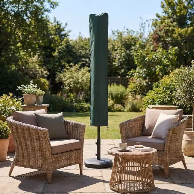 Outsunny Green All-Weather Polyester Cover for Offset Patio Parasols
