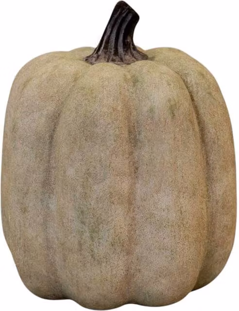 Four Candle Rustic Green and Brown Ceramic Pumpkin Tabletop Ornament
