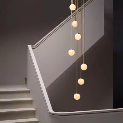 CTO Lighting Mezzo Cluster Round 5 DALI-A Suspended Pendant Light in White and Gold/Brass