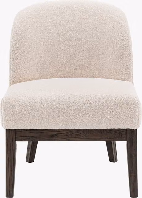 Perch & Parrow Pebble Shell Chair in Beige Bouclé with Armrests