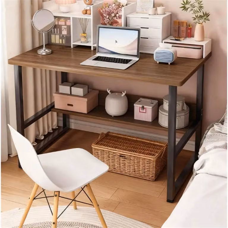 SPETLEK Brown Corner Computer Desk for Home Office and Study, W/D/H: 120 x 72 x 40 cm