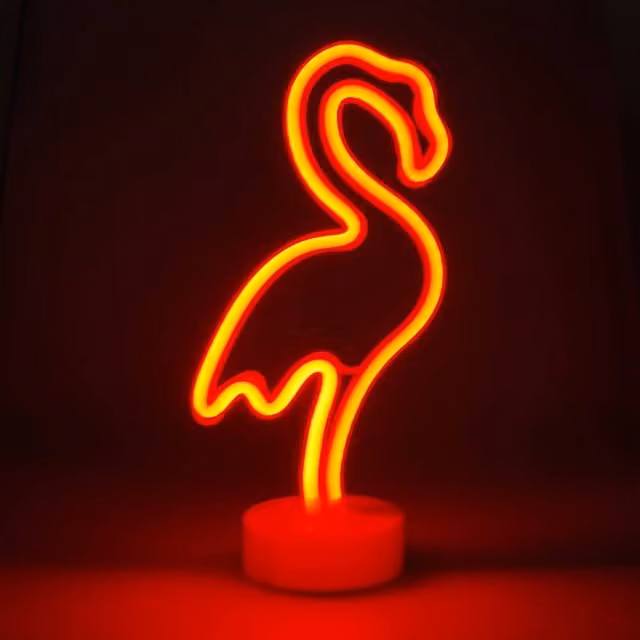 Simpa LED Novelty Neon Flamingo Light in Red and Pink, W: 33.0 cm, H: 15.0 cm – 1