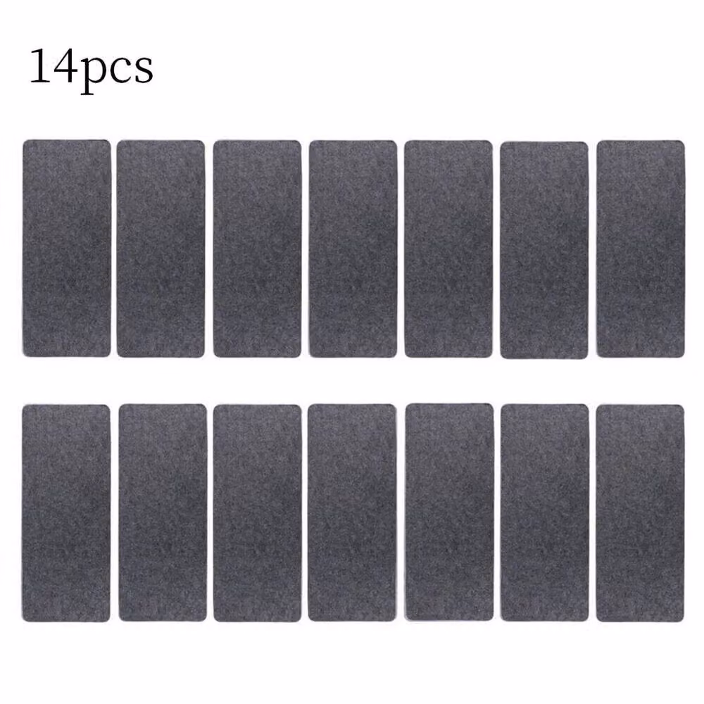 NESTLUNE Set of 14 Non-Slip Self-Adhesive Carpet Stair Treads in Grey, W: 100 cm x D: 40 cm – 3