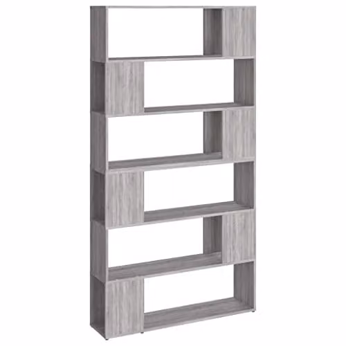 vidaXL Grey Sonoma Book Cabinet and Room Divider, W: 100 cm, D: 24 cm, H: 188 cm – 1