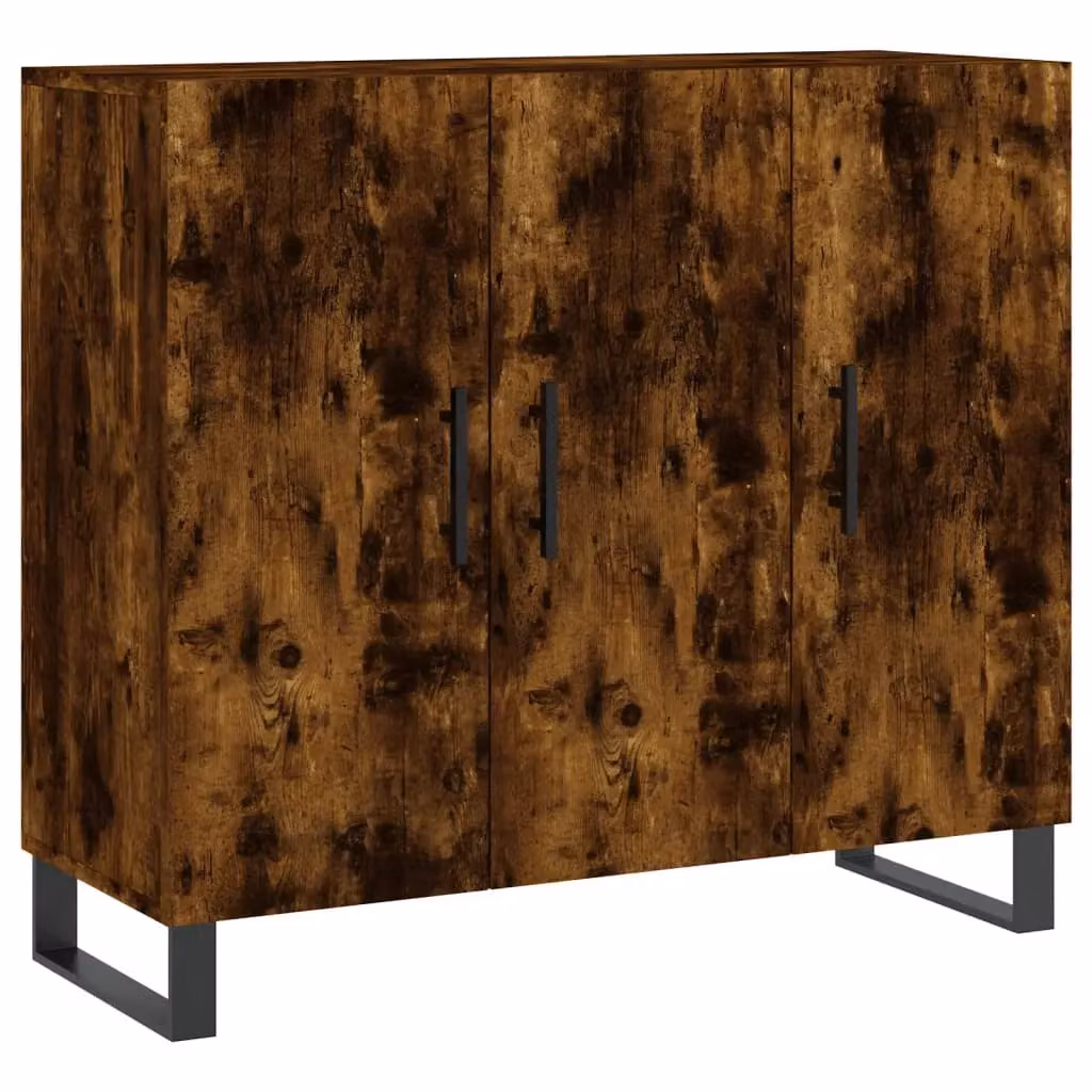 Berkfield Home Smoked Oak Sideboard in Brown, W/D/H: 90 x 34 x 80 cm – 2