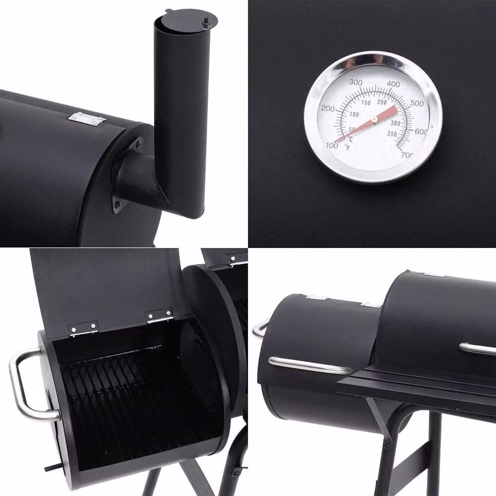 Kelvenix 2 Burner Charcoal BBQ Barbecue Grill in Black with Thermometer and Enamelled Steel Construction – 3