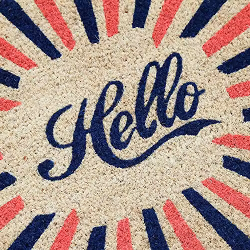 Coco&Coir Hello Dazzle Urban Themed Coir Door Mat, Brown and Multicolour, W: 45 cm, D: 75 cm, H: 1.5 cm – 5