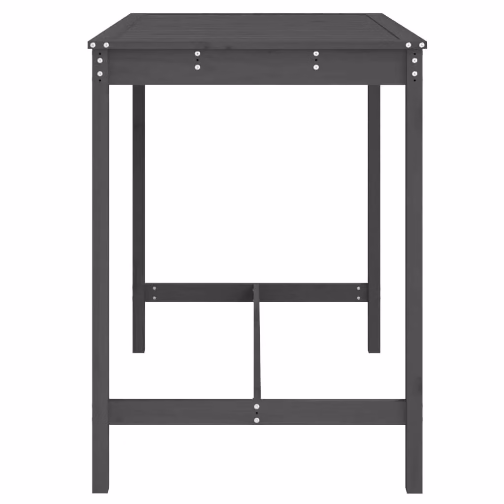 Berkfield Home Rustic Grey Solid Wood Pine Garden Table W/D/H: 121 x 82.5 x 110 cm – 4