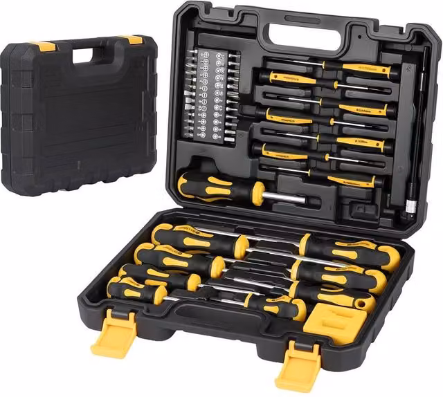 Havendro 43-Piece Magnetic Manual Screwdriver Set with Case, Yellow – 1