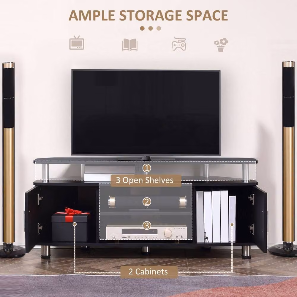 Wyld Haus Zisaba Mika Black TV Unit for up to 55 inch Screens, Width: 120 cm – 6