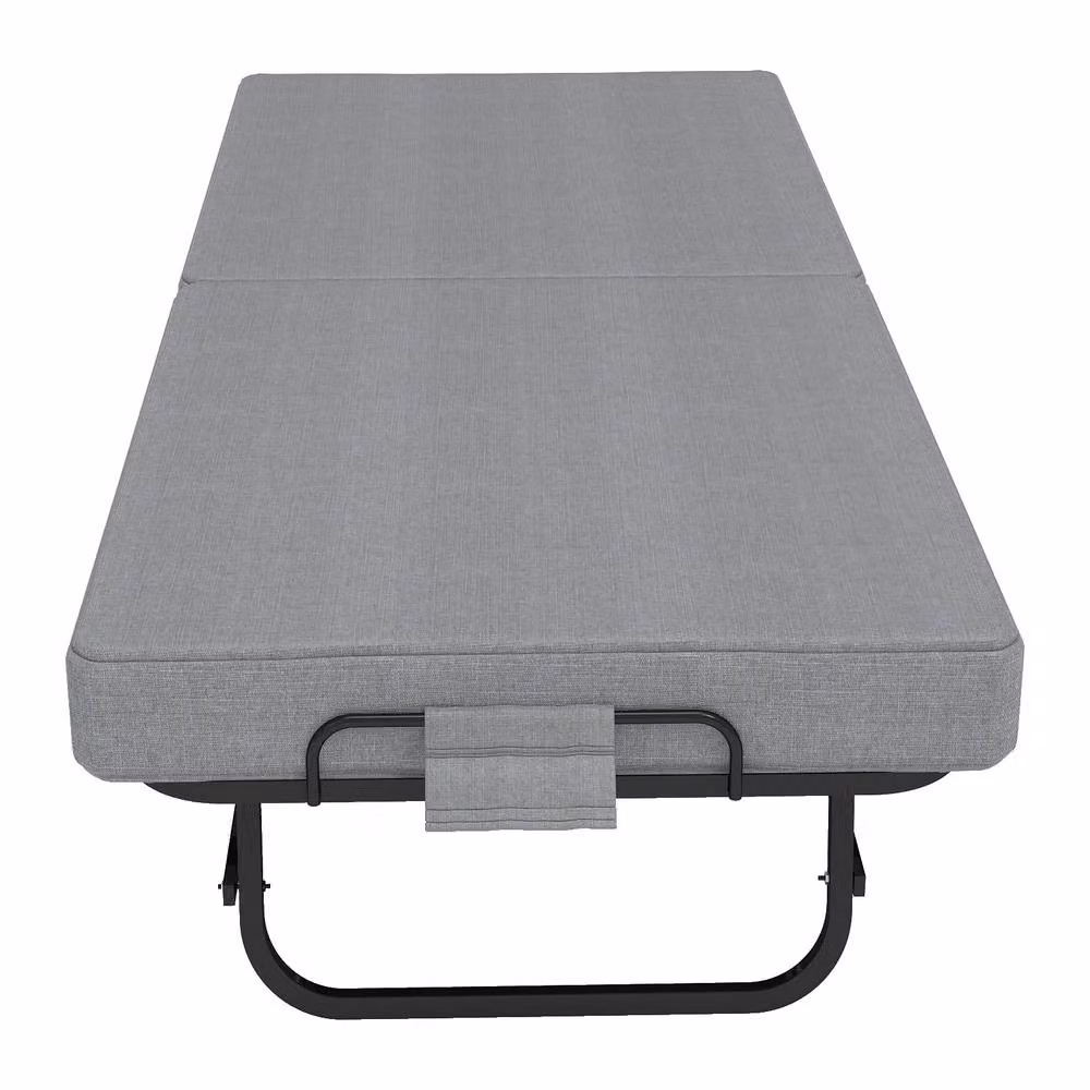 Matteo Portable Folding Single Guest Rollaway Bed with Grey Memory Foam Mattress – 5