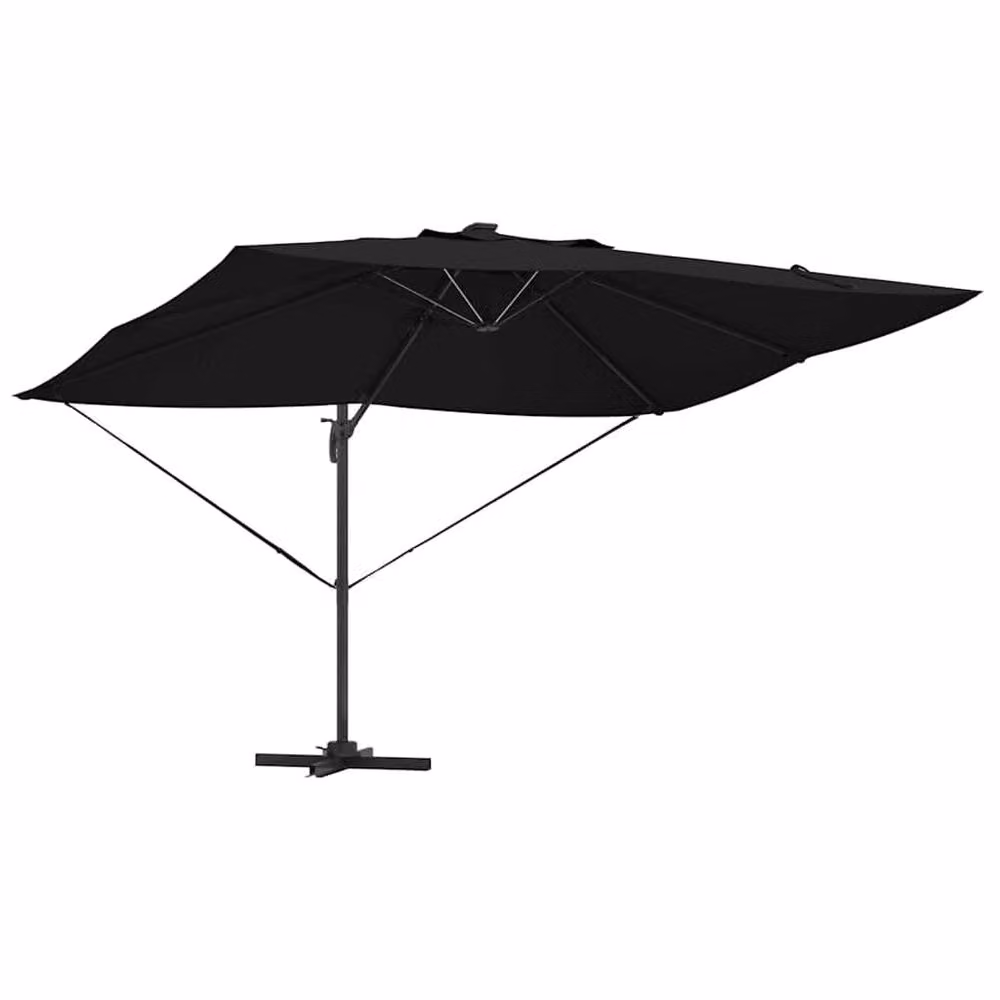 Berkfield Home Roma Cantilever Parasol with LEDs in Black Aluminium, W: 352 cm, D: 251 cm, H: 265 cm – 4