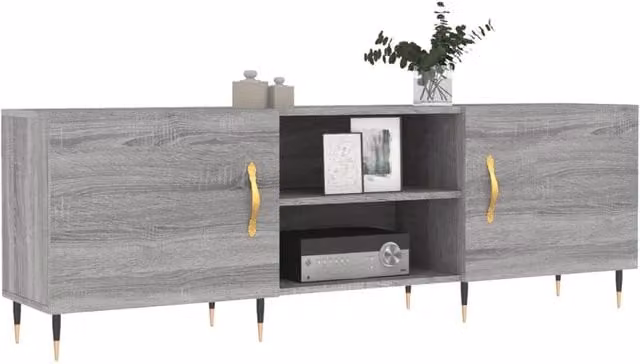 Berkfield Home Grey Sonoma TV Cabinet in Engineered Wood W/D/H: 150 x 30 x 50 cm