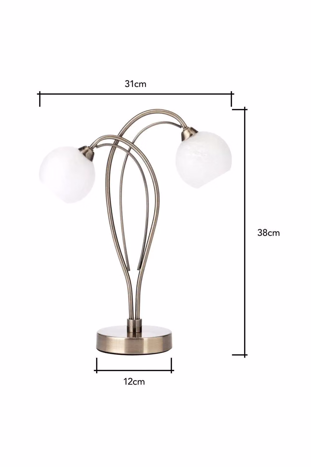 BHS Lighting Soni Table Lamp in Gold and White with Glass Sphere – 2
