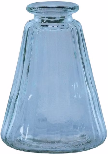 Kingsbury Gifts Pyramid Glass Bud Vase, Blue, H 10 cm
