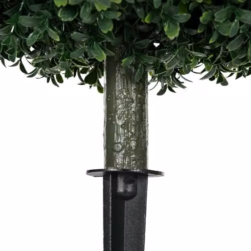 HOMCOM Set of 2 Green Artificial Boxwood Topiary Ball Bushes, UV Resistant, Diameter: 40 cm, Height: 70 cm – 8