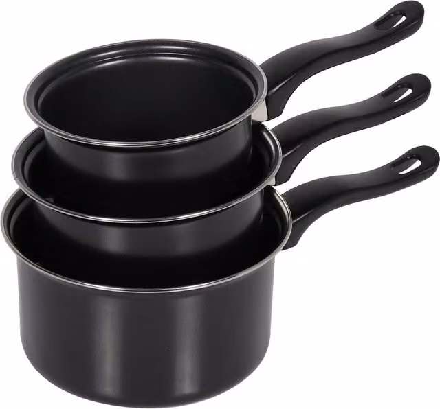 MY Set of Three Black Saucepans
