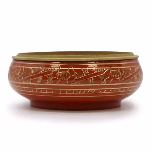 KDMD Ancient Wisdom Chakra Charcoal Incense Jar in Red and Gold – 1