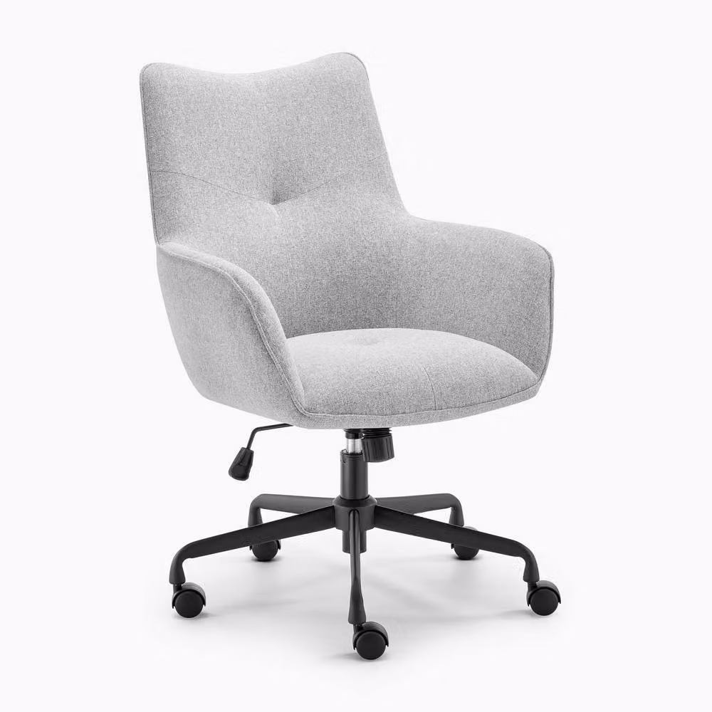 FurnitureboxUK Sabine Grey Fabric Swivel Task Office Chair – 2