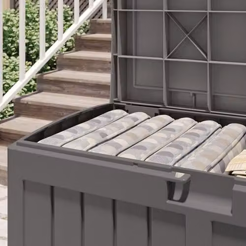 Rowlinsons Carolina 189L Garden Storage Box in Stone Grey, W93 x D51 x H55 cm – 3
