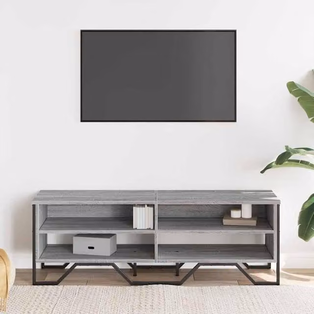 Berkfield Home Grey Sonoma TV Cabinet in Engineered Wood W/D/H: 122 x 34 x 41 cm