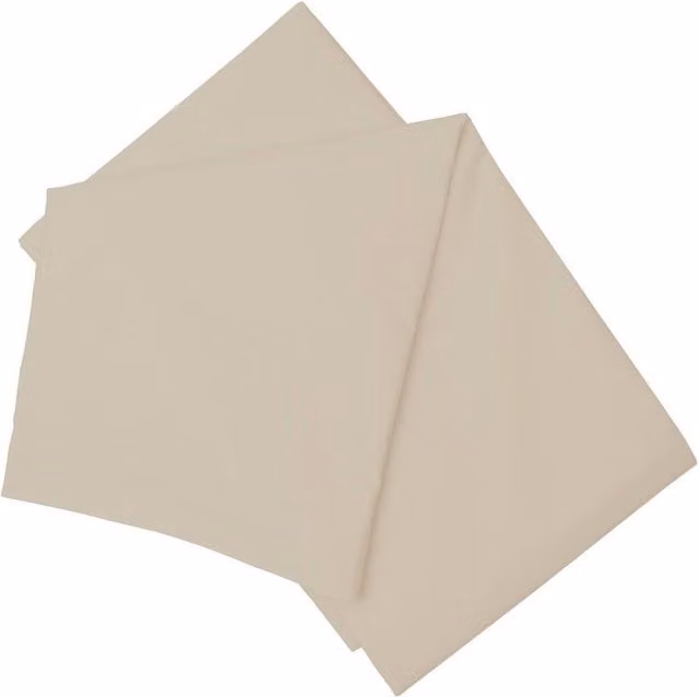 Belledorm Beige Cotton Polyester Percale Flat Sheet, 200 Thread Count, W/D/H: 140 x 200 cm
