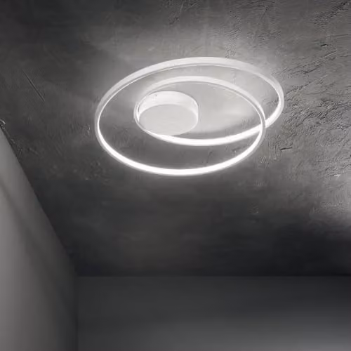 Ideal Lux Oz Integrated LED Semi Flush Ceiling Light, White, 4000K – 2