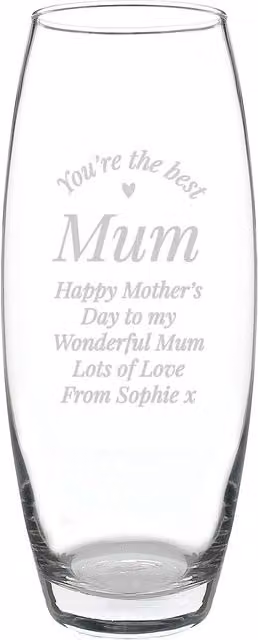 Personalised Memento Company You Are The Best Personalised Bullet Vase in Clear Glass