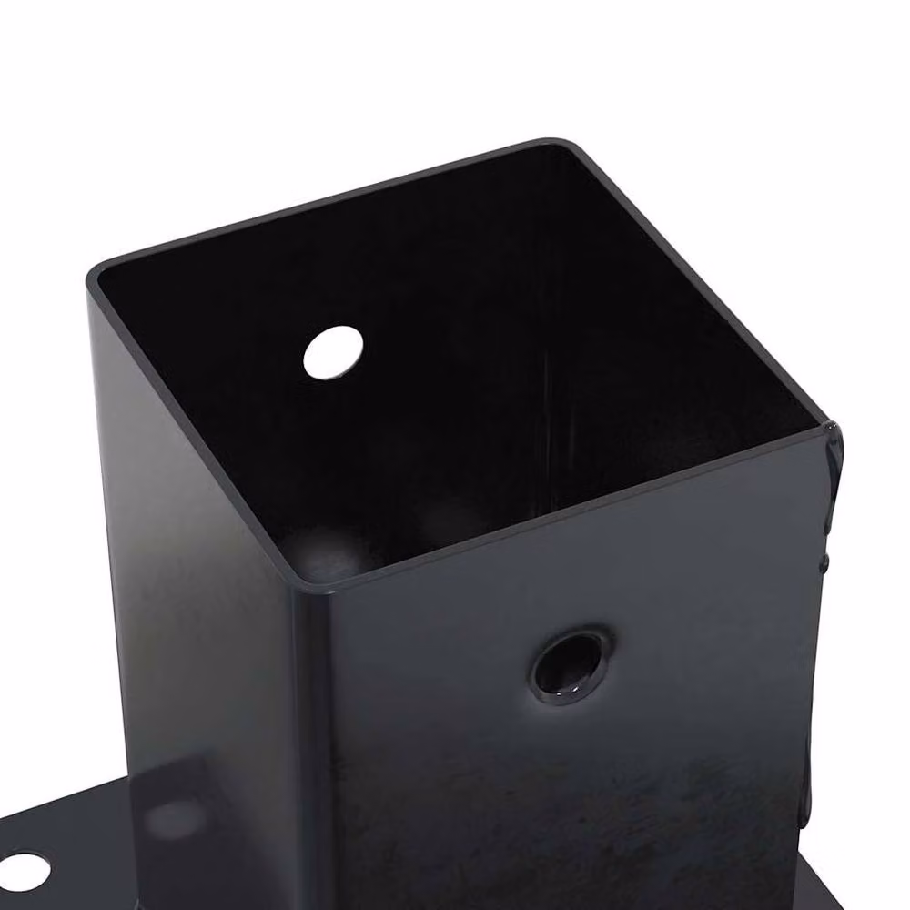 Berkfield Home Square Post Bases, 12 Pack, Anthracite, Galvanised Steel, W/D: 8.1 x 8.1 cm – 4