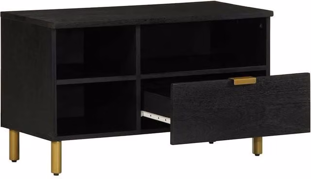 Berkfield Home Industrial TV Cabinet in Black, W/D/H: 80 x 33 x 46 cm