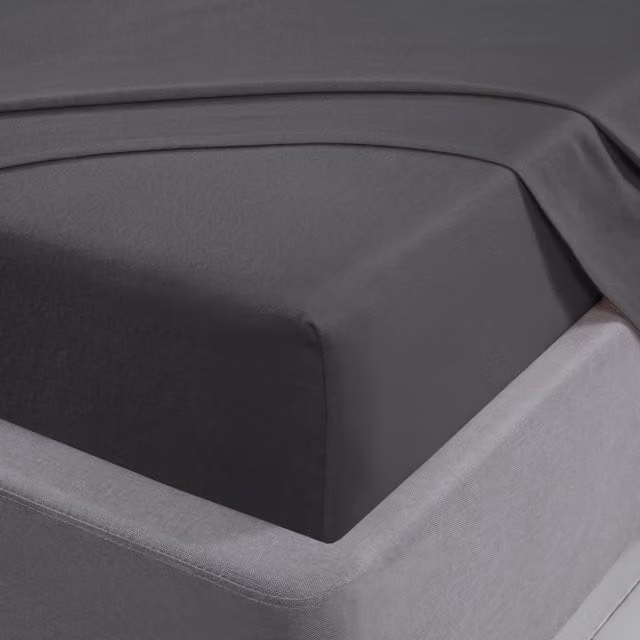 Smart Living King Size 100% Brushed Cotton Flannelette Luxury Fitted Sheet in Charcoal, Depth: 35 cm