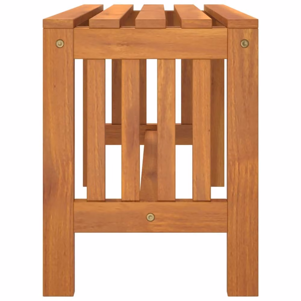 Berkfield Home Beautiful Garden Bench in Brown Oiled Solid Wood, W/D/H: 80 x 35 x 45 cm – 4