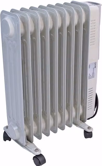 Actiasgear 2000W Oil Filled Portable Radiator in Grey and White with Thermostat and Overheat Protection – 1