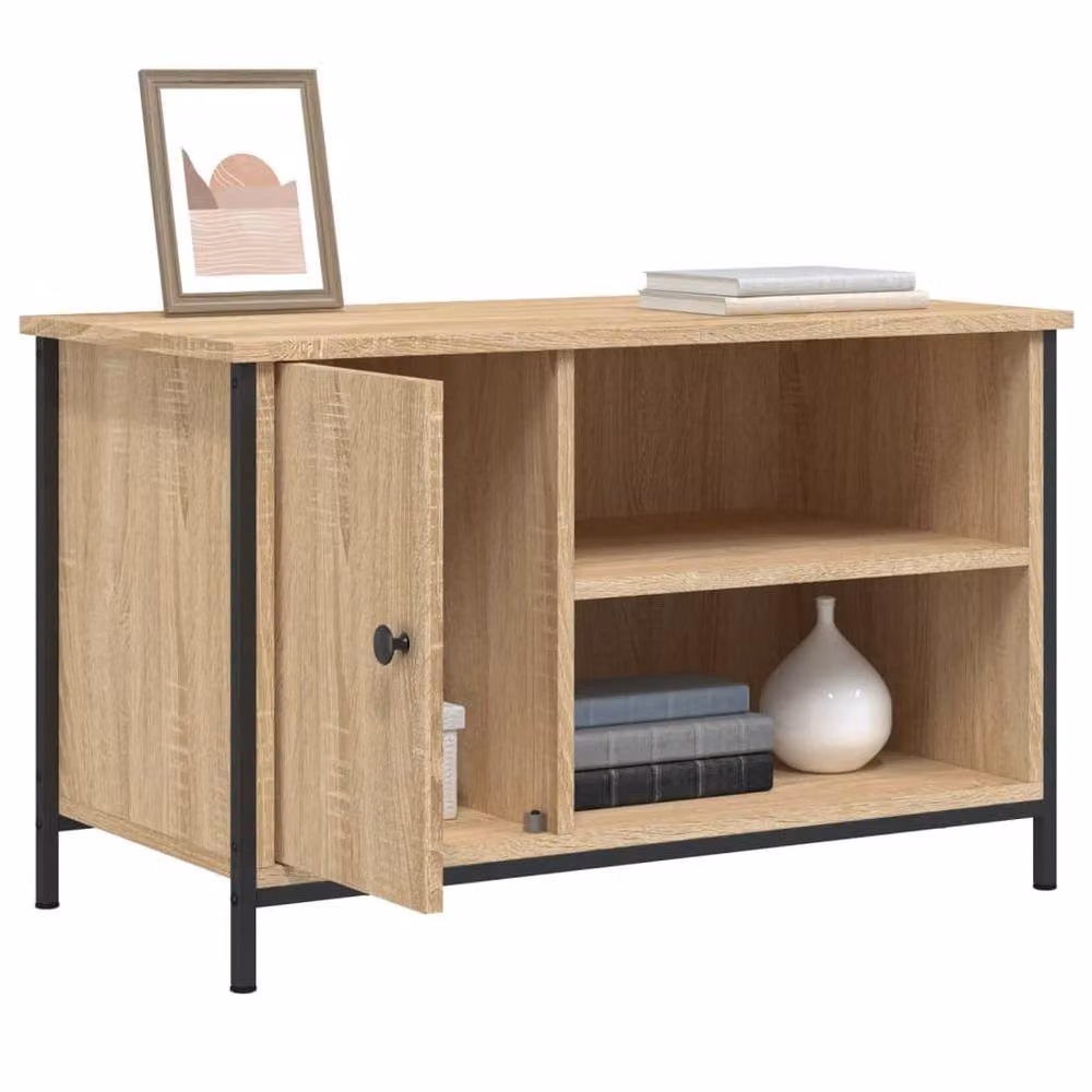 Berkfield Home Sonoma Oak TV Cabinet in Light Brown, W/D/H: 80 x 40 x 50 cm – 3