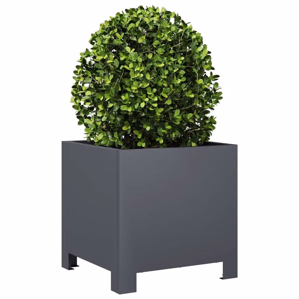 Berkfield Home Steel Garden Planter Tub in Anthracite, W/D/H: 30 x 30 x 30 cm – 3