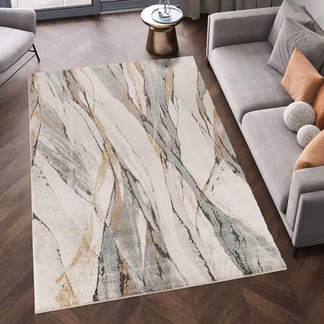 Desire Rugs Essence Aura Rustic Abstract Living Room Area Rug, Multicolour, W: 160 cm, D: 230 cm