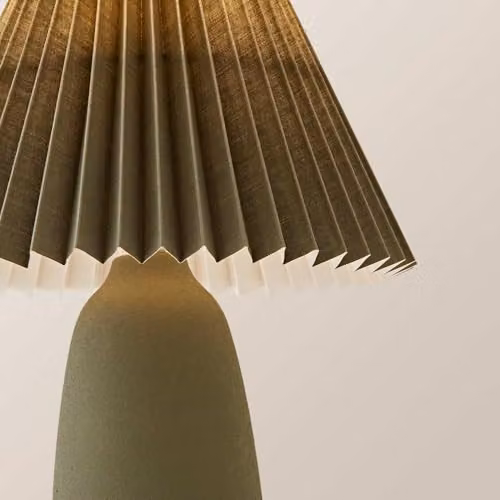 ValueLights Taggie Green Ceramic Table Lamp with Origami Paper Shade and Bulb – 3