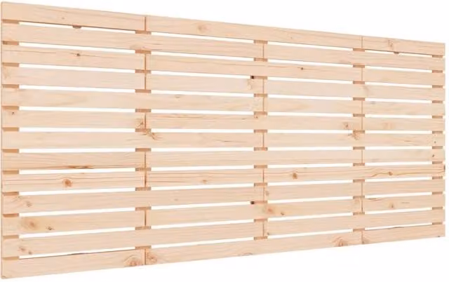 Berkfield Home Rustic Solid Wood Pine Wall Headboard in Beige, W: 166 cm, D: 3 cm, H: 91.5 cm