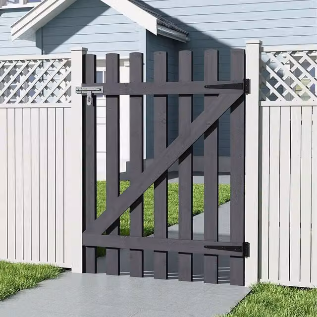 Lifeideas Grey Wooden Garden Gate, Width: 120 cm