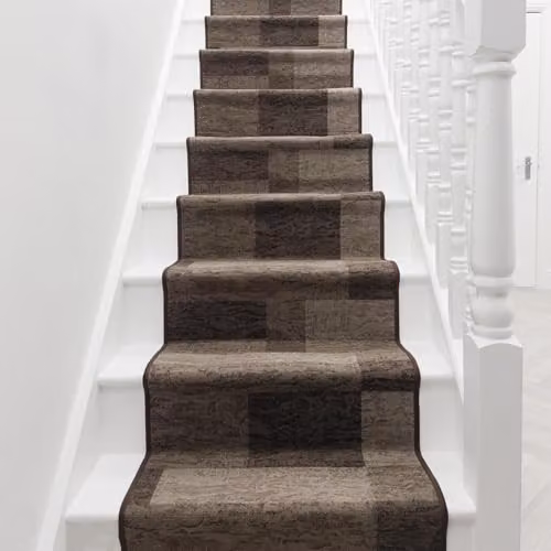 runrug Icona Hardwearing Stair Runner Rug in Dark Brown, W: 120 cm x L: 570 cm – 2